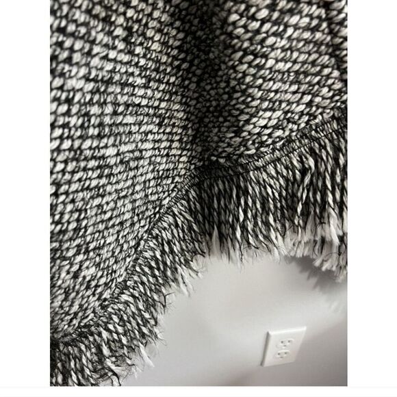 Bryn Walker Virginia Wool Blend tweed Fringed Poncho - Picture 7 of 11